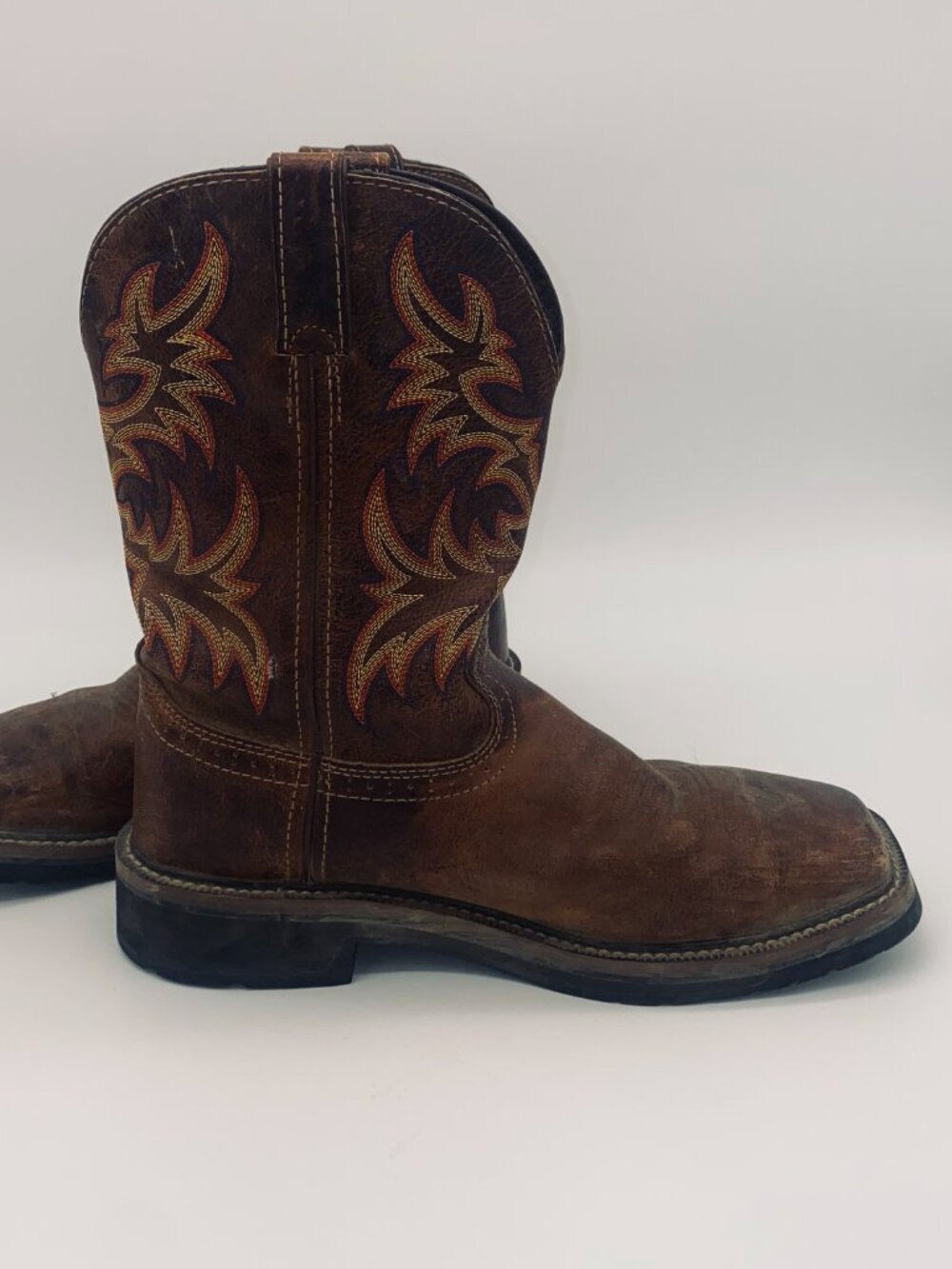 Justin Men's Driller Western Work Boot Steel Toe Brown 10D